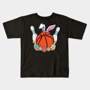 Funny basketball bunny ear Boys Teens Easter Basketball Kids T-Shirt